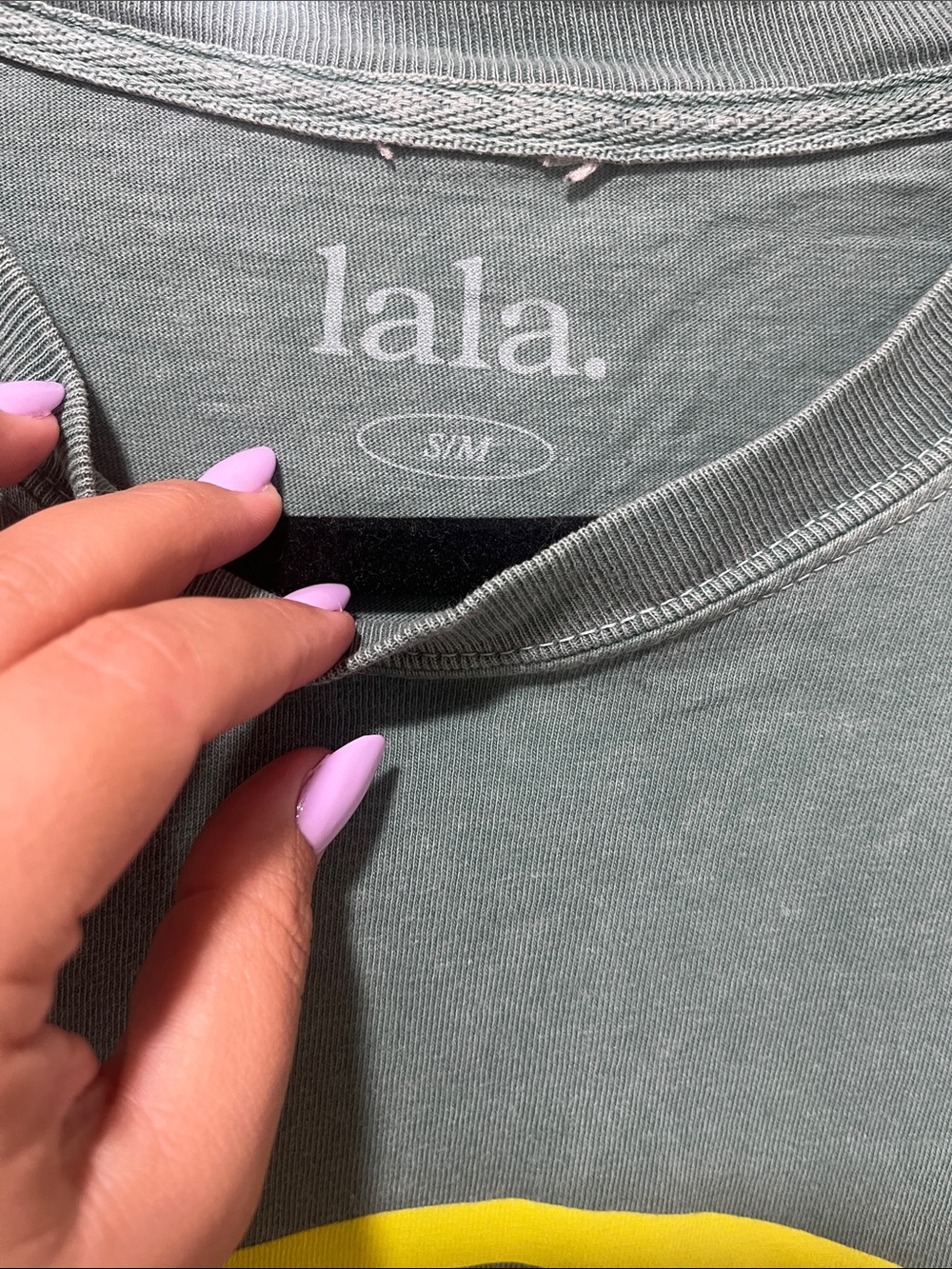 Dressed in Lala The World Needs Your Magic Oversized Tee in Sage + Neon - Picture 4 of 4